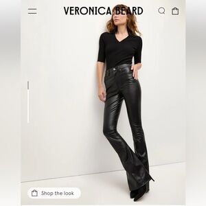 NWOT Veronica Beard Beverly Faux Leather Flare Pant